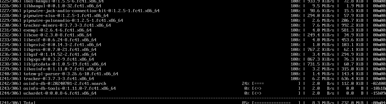 dnf run progress